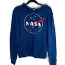 Fifth Sun  NASA logo blue knit pullover sweatshirt hoodie women’s size S Photo 0