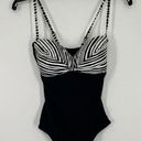 Gottex Profile By  One Piece Swimsuit Zebra Print Animal Womens 8 Spaghetti Strap Photo 1