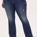 Torrid  Mid Rise Flare Vintage Stretch Jeans Women’s Size 22R Distressed Raw Hem Photo 0