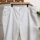 J.Jill  High Rise Full Leg Cropped Jeans Cream Textured Stripe NWT Plus Size 28 Photo 1