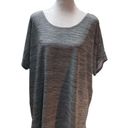 Susan Lawrence Heather Gray Short Cuffed Sleeve Shirt with Silver Metal Studs 2X Photo 1