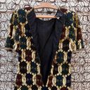 Laurence Kazar Vintage  art deco bead sequin silk blouse gold chain pattern Photo 7