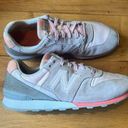 New Balance  696 Women Running Shoes Pink Gray Size 8B Suede WL696STG Sneakers Photo 4