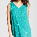 Isabel Maternity  Teal Floral V-Neck Tank Top S Photo 0