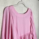 Petal and Pup  Ermias Long Balloon Sleeve Mini Smock Dress Textured Pink Size 2 Photo 2