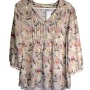 Harper  & Joy Stylogic Subscription Box Blouse Cream Pink Floral Size 1X NWT Photo 0