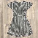 Old Navy  Waist-Defined Short Flutter-Sleeve V Neck Striped Midi Dress Size M Photo 0