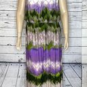 Dress Barn  Woman Size 16 Purple & Green Chevron Stripe High-Neckline Maxi Dress Photo 0