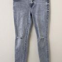 CAbi Size 10 High Skinny Gray Distressed Knee Jeans Style 3939 Photo 0