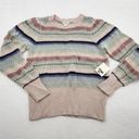 a.n.a . Womens Size Small Blue/ Beige/Pink Stripe Long Sleeve Sweater Photo 0
