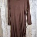 Isabel Maternity  Brown Small Long Sleeve Peplum Dress w/Crewneck w/Ruche… Photo 0