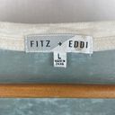 Fitz + Eddi  Blue & Ivory Long Sleeve Tee T Shirt L Photo 4