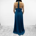 Yumi Kim NEW  Womens M High Demand Maxi Dress Ink Blue Halter Top Gown Photo 3