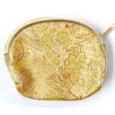 American Vintage Vintage Gold Brocade Pattern Textured Zip Coin Purse Makeup Bag - Like New! Photo 0