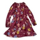 Xhilaration  Floral Burgundy Maxi Flowy Dress Photo 0