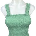 ZARA  Green Square Neck Sleeveless Smocked Ruffle Hem Mini Bodycon Tank Dress XS Photo 2