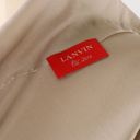 Edge LANVIN Silk Taupe Reversed Seam Raw  V-neck Blouse Top L/XL Photo 7