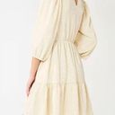 Draper James  NWT cream and gold puff sleeve tiered dress size medium Photo 1