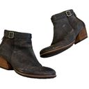 Kork-Ease Madelena Taupe Gray Ankle Booties, Back Zip, Distressed, Sz 7 Photo 0