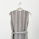 ZARA [] Linen Striped Gray White Fringed Sleeveless Tunic Tank Slits Sz Medium M Photo 4