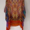 Susan Graver  QVC Poncho XL Psychedelic Colorful Boho Print Chiffon Photo 0