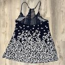 In Bloom By Jonquil Slip Chemise Navy Lace White Floral Sleeveless Cami Size XL Photo 4