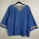 Bob Mackie  jacket size 2X denim embroidered aztec southwestern dreamcatcher Photo 11