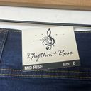 Rhythm NEW  + Rose Capri Length Jeans Women's Size 6 Blue Denim Mid Rise Photo 6