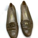 Salvatore Ferragamo  Taupe Almond Toe Leather Loafers Photo 1