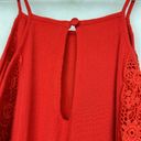 Alya Beautiful red summer Holter dress Sz Small Embroider details Back Keyhole Photo 8