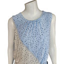 London Times  Womens Sleeveless Jewel Neck Midi Dainty Dress Sz 12 Blue Dots Photo 7