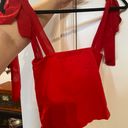 Red Top With Tulle Tie Straps Size L Photo 2