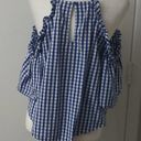 Abound  Gingham Cold Shoulder Blouse Size M Photo 26