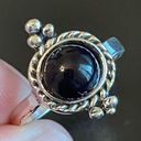 Onyx Vintage black  S925 silver plated ring size 8 Photo 6