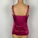 Marc Jacobs  Silk Cami Tank Fuchsia Crocheted Strip Photo 6