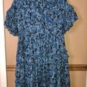 Olivaceous  Floral Ruffle Tiered Pocket Babydoll Dress Blue Medium Photo 1