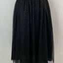 ZARA Glitter Polka Dot Tulle Knee Length Skirt Black Gold Size Small 7736/420 Photo 4