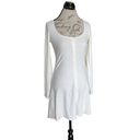 Divided  H&M Womens Dress Size Small Ribbed Button down Lace Trim Long Sleeve Photo 4