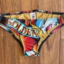 Ed Hardy Vintage Y2K Rare Black Gold Skulls String Triangle Edgy Bikini Set NEW Photo 5