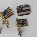 Lot Of 4 Costume Brooch Pins Red White & Blue American Patriotic, Flags Etc Photo 5