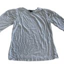 Something Navy  Shirt Womens Medium Gray Puff Sleeve Top Cotton Blend Photo 1