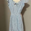 Jessica Simpson Baby Blue Eyelet Ruffle Hem Midi Dress Size Small Photo 0