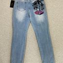 American Bazi  Distressed Boyfriend Jeans Hollywood Graffiti Blue Large Photo 0