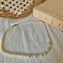 American Vintage Vintage “Baxleigh” White Silver Pearl Necklace 18.5” Marquis Fishhook Rhinestone Photo 8