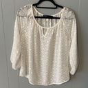 Blue Rain  White Diamond Print Blouse Size Small Photo 0