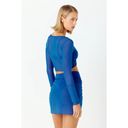 GIGI C Tina Wrap Mesh Top in Cobalt Large New Womens Swim Cover Up Blue Photo 11