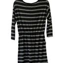 Moa Moa  SWEATER DRESS Womens SM Black White Striped Knit Pockets Tie Waist Belt Photo 5