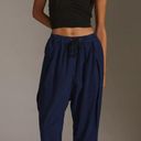 Pilcro Anthropologie Linen Cotton Drapey Pull On Harem Pants Dark Navy Blue Photo 0