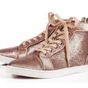 Christian Louboutin  Bip Bip Metallic Blush Sequin High Top Sneakers Photo 13