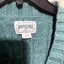 American Eagle NWOT  Green Cropped Cardigan Sweater sz S button front cable knit Photo 2